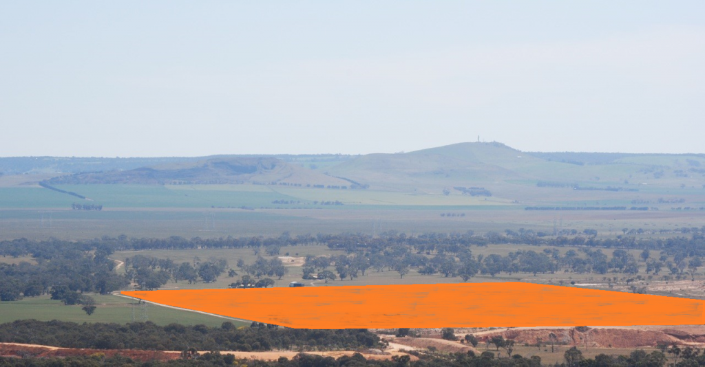 Approximate location of proposed sand mine, viewed from You Yangs Regional Park